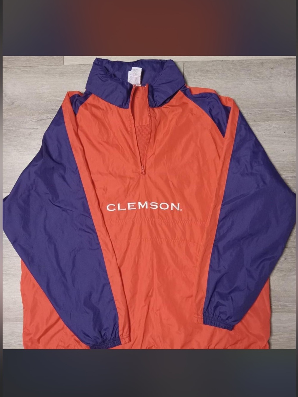 Clemson Orange and Purple Windbreaker Pullover